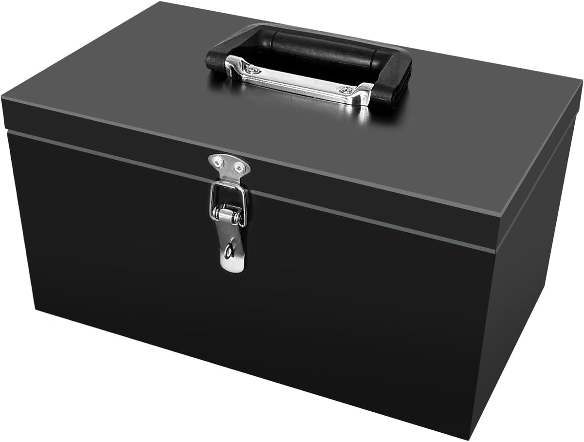 peastorm small steel metal tool box, lockable storage, main product view