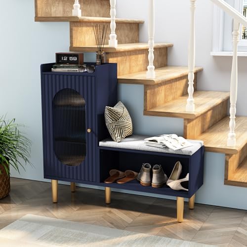 hlr storage bench set of 2, blue modern, package contents