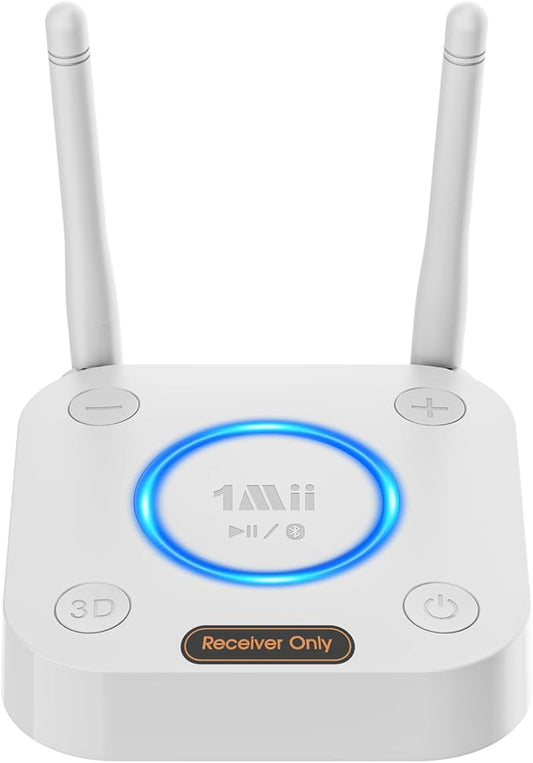 1Mii Bluetooth 5.2 Audio Receiver, Long Range HiFi Bluetooth Adapter w/ 3D by 1Mii