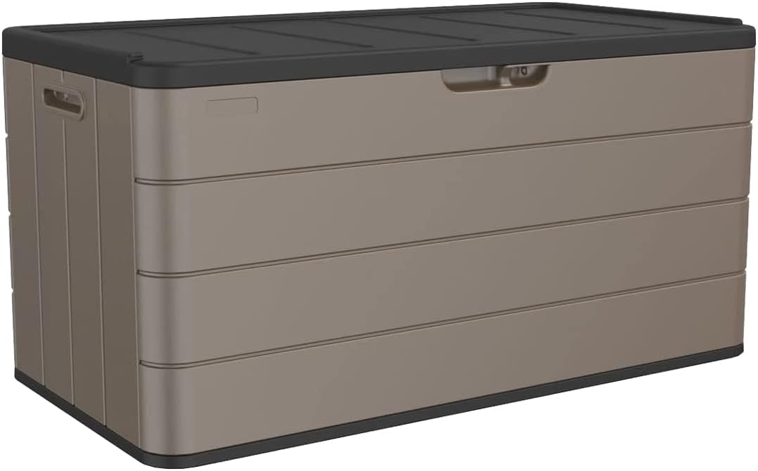 mrosaa resin deck storage box, 85 gallon outdoor, main product view