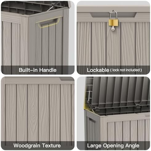 mars villa 80 gallon deck box, outdoor storage, front angle view