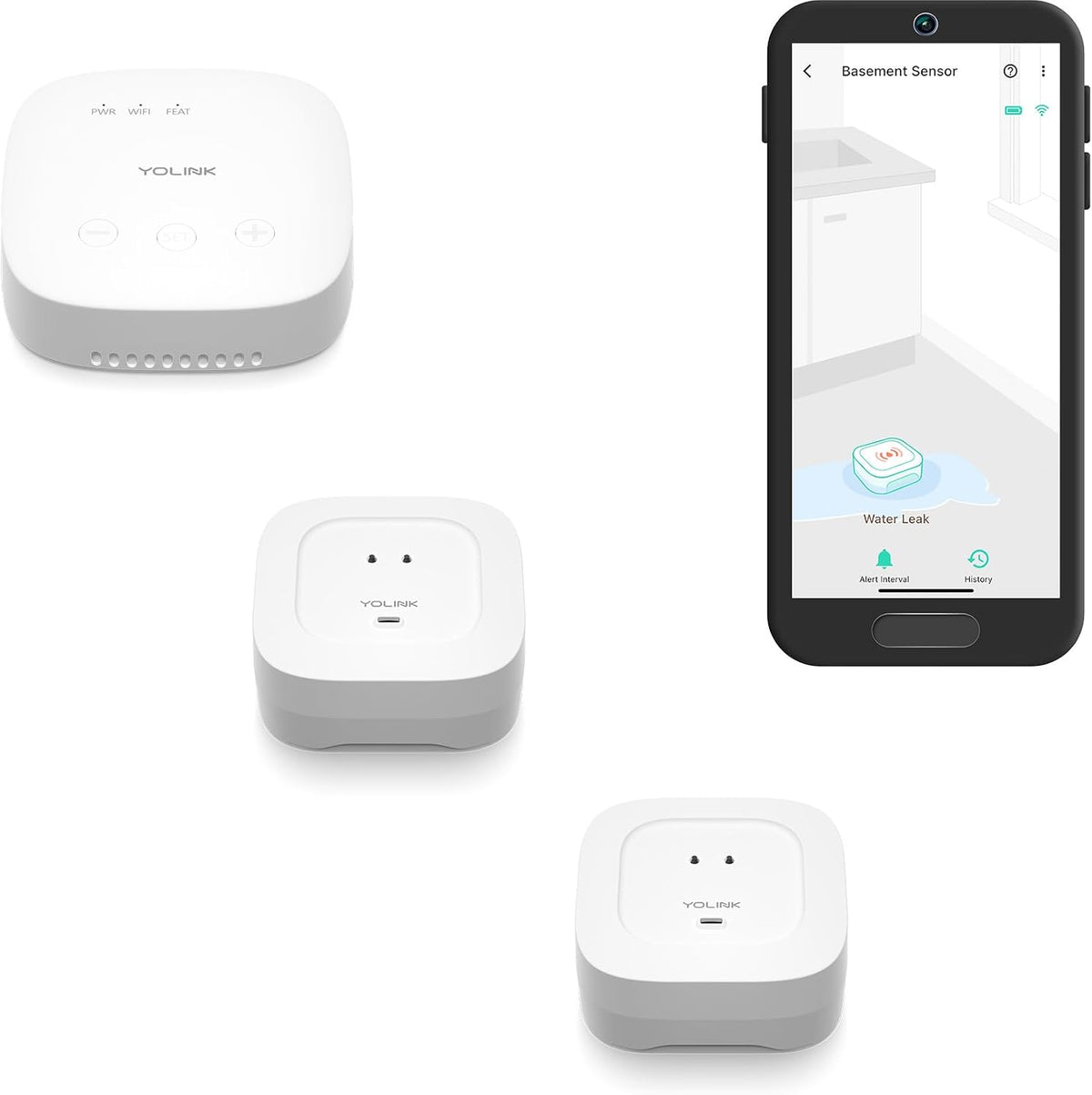 YoLink Smart Home Starter Kit: SpeakerHub & Water Leak Sensor 4