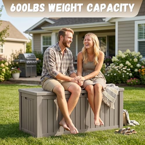 easyup 220 gallon deck box waterproof lockable outside, package contents