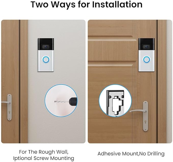 No-Drill Adhesive Mount for Ring Video Doorbell, Doorbell Bracket for Home - Image 5