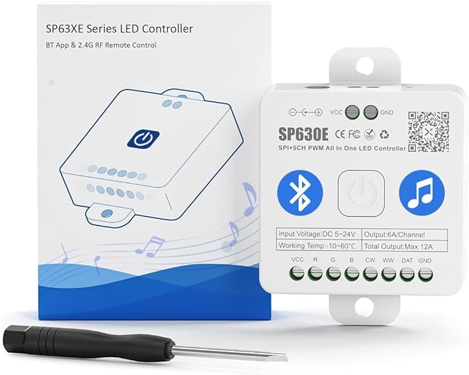 BTF-LIGHTING SP630E Bluetooth LED Controller Support PWM Monochrome CCT RGB by BTF-LIGHTING