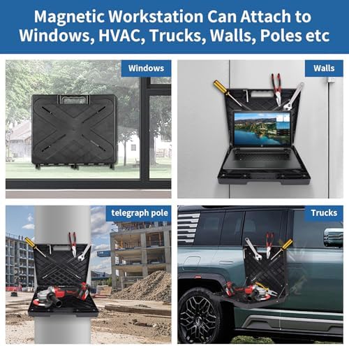 magnetic toolbox, magnetic laptop stand portable workstation with, side view