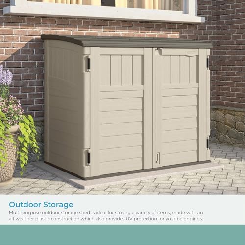 suncast 3 pack 34 cu ft capacity horizontal, close-up detail