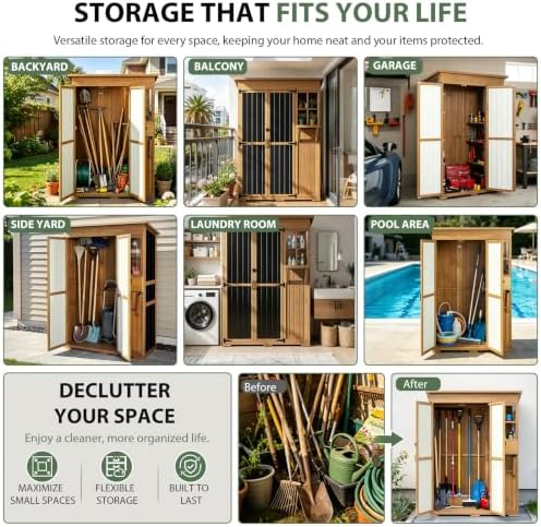 gowoodhut large outdoor storage cabinet weatherproof garden tool, package contents