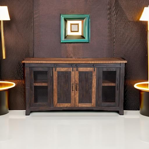 Martin Svensson Home Santa Fe Solid Wood TV Stand, Antique Black and Aged - Image 5