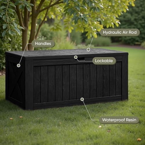 flamaker internal 120 gallon deck box waterproof, large shown in use