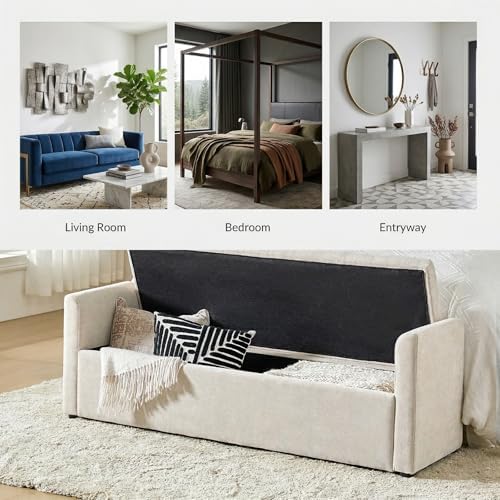 hulala home 59" storage bench with 2 throw, package contents