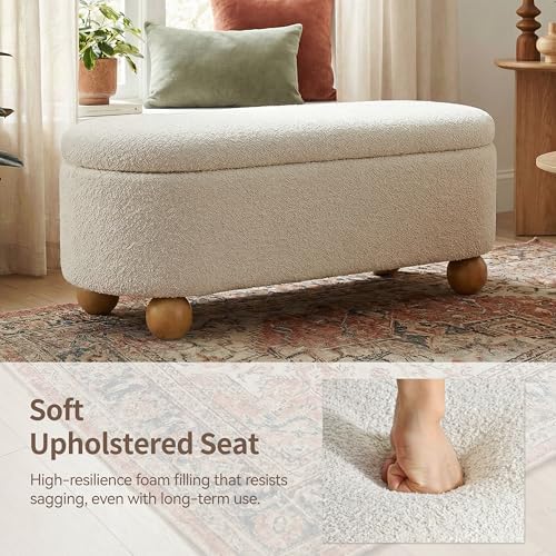 vknow 44.8" storage ottoman bench end of bed, package contents