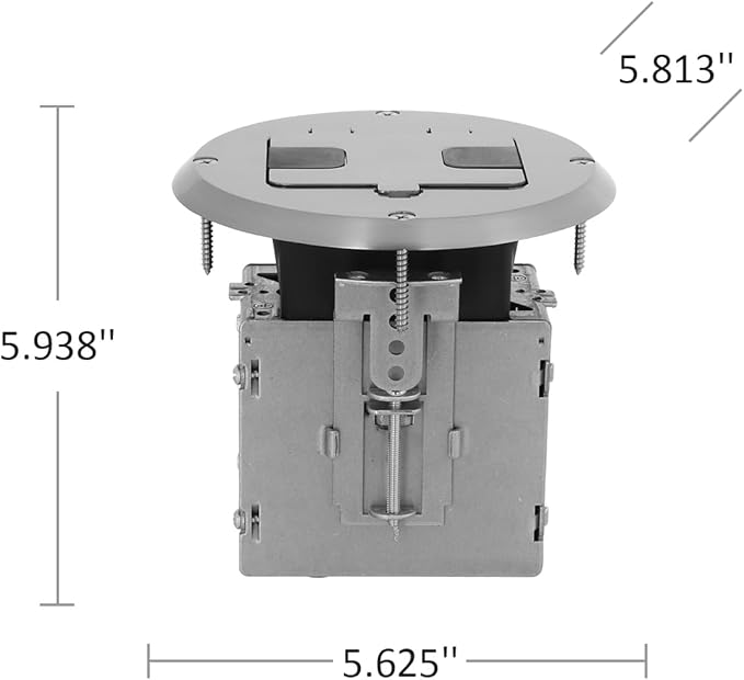 RACO 6239SS Floor Kit with Recessed Duplex 15A TR Device and Adjustable Steel - Image 5