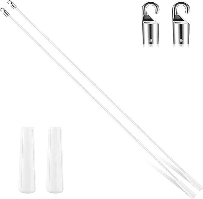 Bokon 2 Pieces White Fiberglass Blind Wand Vertical Blinds Stick Replacement by Bokon
