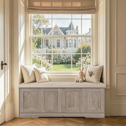 dinzi lvj shoe storage bench with cushion, door shown in use