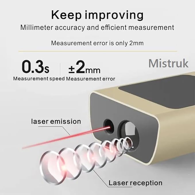 Laser Measuring Tool 131FT Laser Rangefinder Tape FT/M/INCH Compact Laser - Image 5