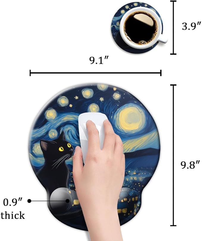 Ergonomic Mouse Pad with Wrist Support, Mouse Pad with Wrist Rest and Coaster - Image 6