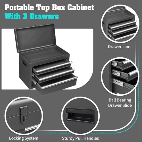 winado 4-drawer rolling tool chest, 2-in-1 large storage, close-up detail