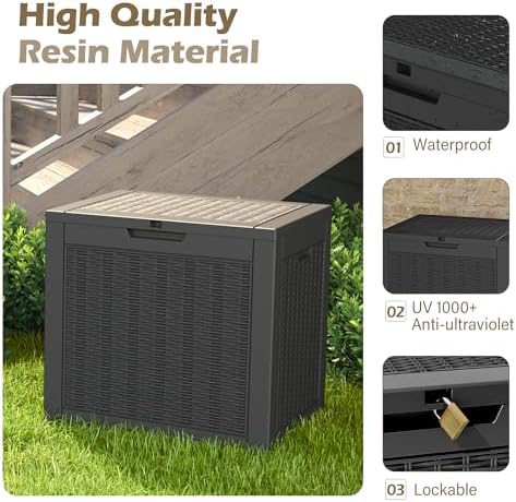 outdoor storage waterproof deck box for patio (31, side view