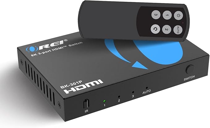 OREI HDMI Switch with Remote – 4K@120Hz 4:4:4 or 8K@60 4:2:0 HDMI Switcher – by OREI