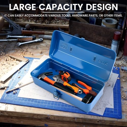 large metal tool storage box with handle for, package contents