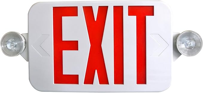 2 Pack Supreme LED All LED Decorative Red White Exit Sign & Emergency Light - Image 2