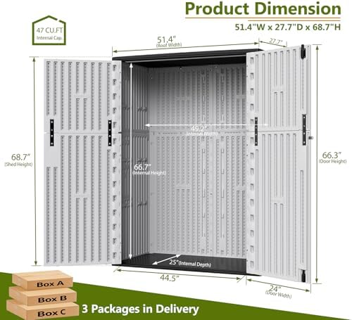 zzm 57 cu.ft outdoor storage cabinet with one, close-up detail