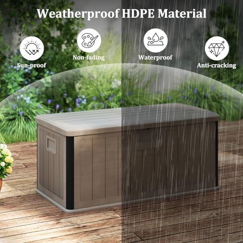 tangkula 100 gallon waterproof outdoor storage box, package contents