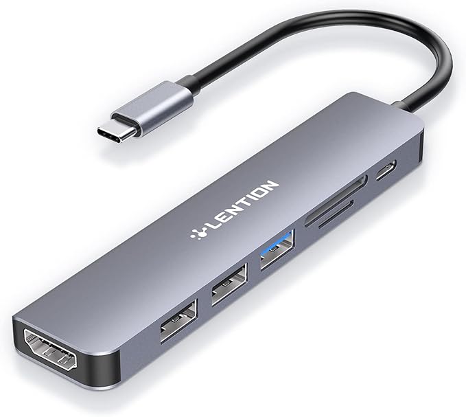LENTION USB C Hub with 100W Charging, 4K HDMI, Dual Card Reader, USB 3.0 & 2.0 by LENTION
