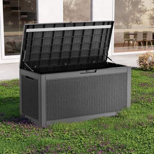 patiozen 150 gallon resin deck box, lockable patio, package contents