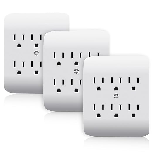 ELEGRP 6-Outlet Extender with Central Anchor, 3-Prong Grounded Wall Tab by ELEGRP%7CELEGROUP