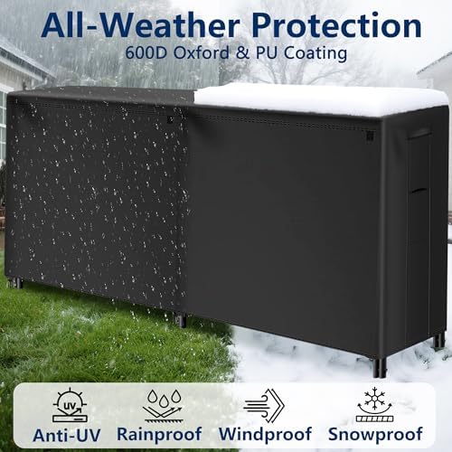 amagabeli garden & home 8ft firewood cover waterproof, side view