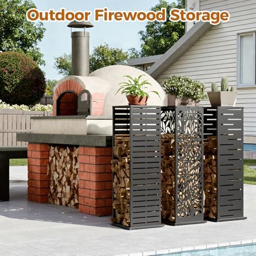 4ft firewood rack，fire wood log holder as indoor showing dimensions
