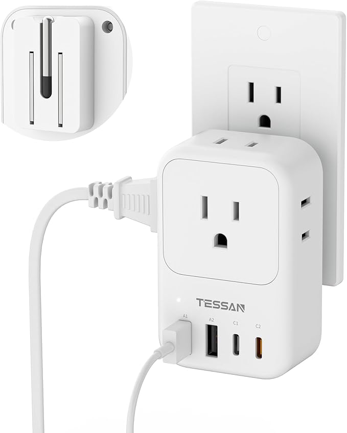 USB C Charger Block 20W PD, TESSAN Foldable Wall Charger by TESSAN