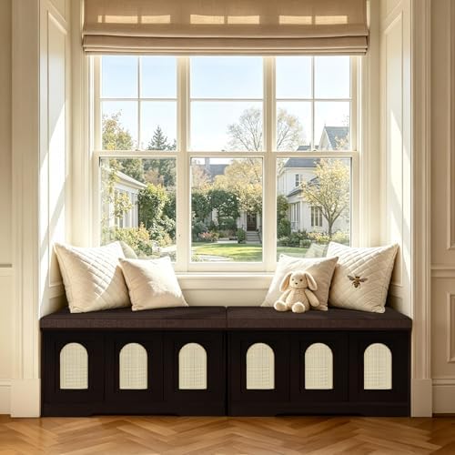 dinzi lvj shoe storage bench with cushion, door shown in use