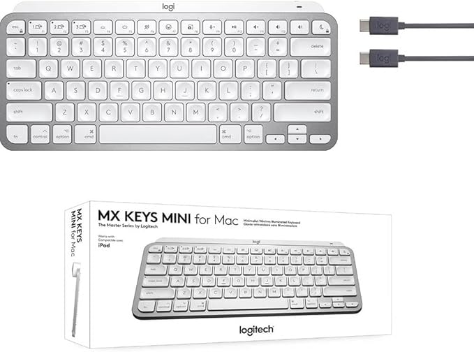 Logitech MX Keys Mini for Mac Minimalist Wireless Keyboard, Backlit Keys - Image 3