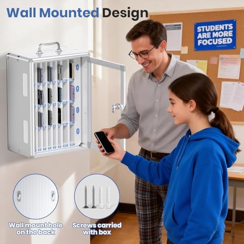 36 slots cell phone locker for classroom, portable, side view