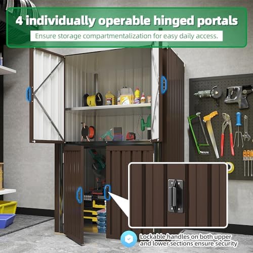 aecojoy outdoor storage cabinet waterproof, 70'' large vertical, side view