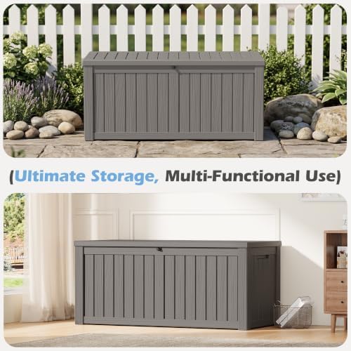 outdoor storage box waterproof, 160 gallon deck box, package contents