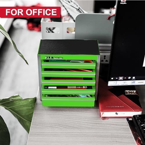 p.i.t. mini steel tool box,3 drawer and 5, package contents