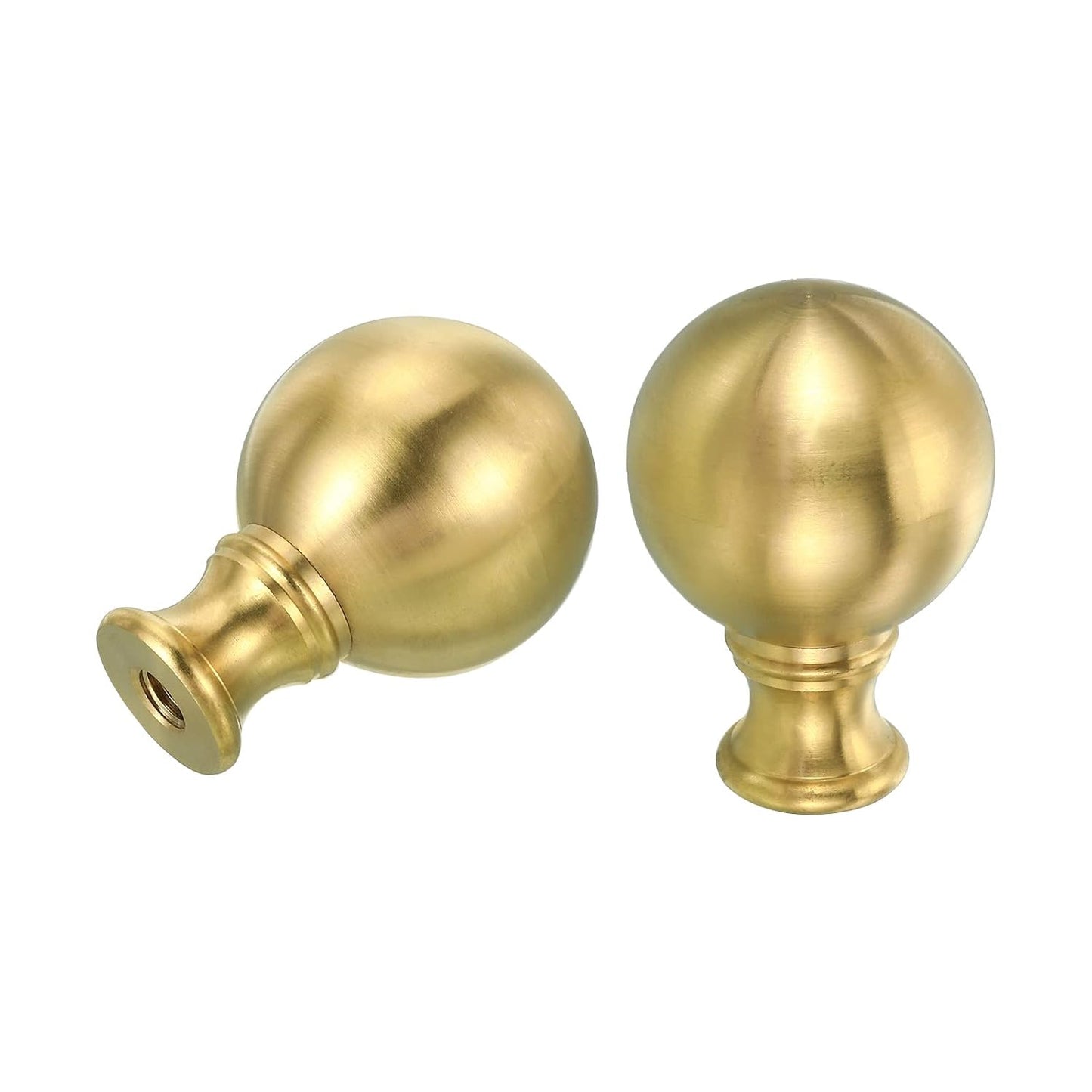 PATIKIL 1/4-27 Lamp Finial Ball Cap Knob, Lamp Shade Harp Top Screw Decoration for Table Lamps Floor Lamps, Brass