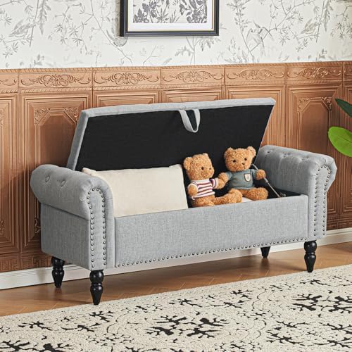 furniliving 51” bedroom bench, end of bed bench, view 9