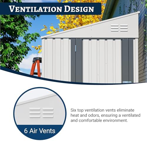 yopto 4x7 ft outdoor storage shed lean to, view 9