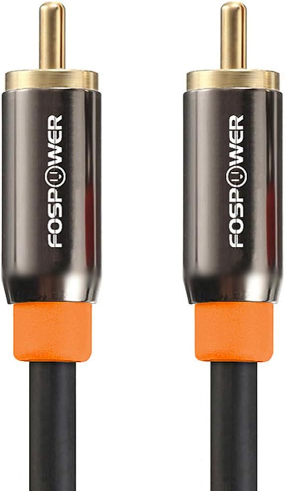 FosPower Digital Audio Coaxial Cable Premium S/PDIF RCA Male to RCA Male by FosPower
