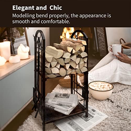 firewood racks with fireplace tools 30 inch retro, package contents