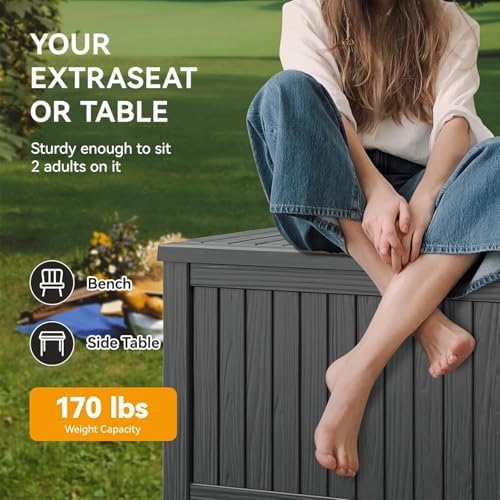 180 gallon outdoor storage box waterproof deck box, package contents
