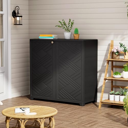 zzm indoor/outdoor storage cabinet waterproof, 34"x15"x34" plastic outdoor, package contents