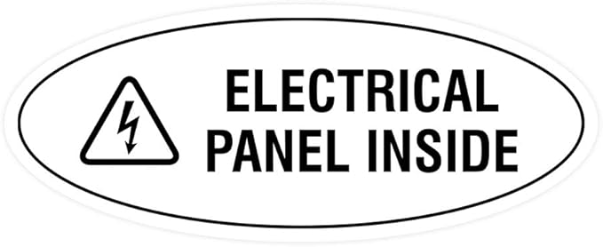 Signs ByLITA Oval Electrical Panel Inside Sign by SignsByLITA