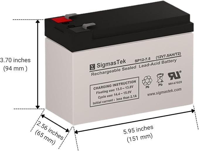 SigmasTek PCM Powercom Black Knight Pro BNT-800AP Compatible UPS Battery - Image 2