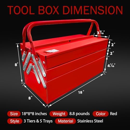 yatointo metal cantilever tool box 18 inch, 3 shown in use